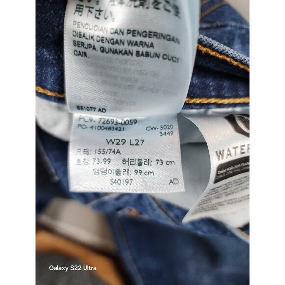 Levi's Womens Ribcage Straight 29 Blue Dark Wash Button Fly Capsule - Picture 11 of 11